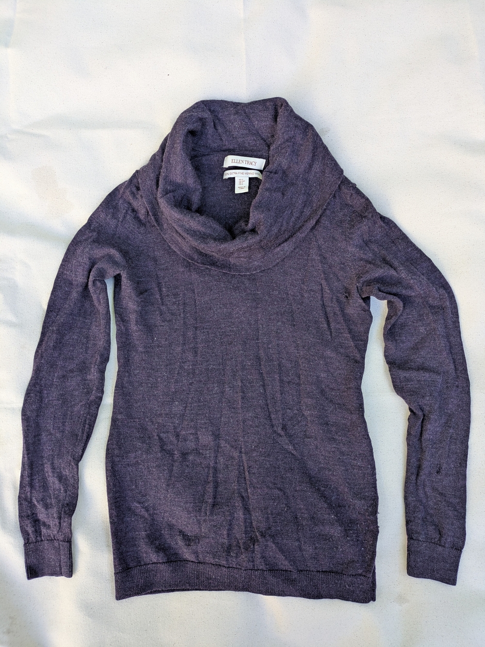 Ellen Tracy Purple Cowl Neck Women's Sweater